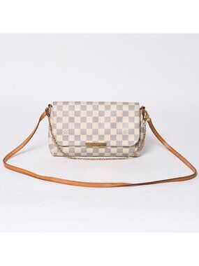 Louis Vuitton Shoulder Bag Damier Azur Favorite MM Canvas